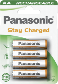 1x4 Panasonic Akku NiMH Mignon AA 1000 mAh Ready to Use DECT