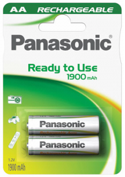 1x2 Panasonic Akku NiMH Mignon AA 1900 mAh Ready to Use