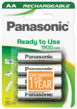 1x4 Panasonic Akku NiMH Mignon AA 1900 mAh Ready to Use