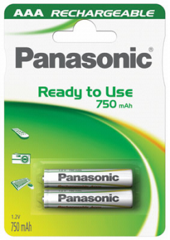 1x2 Panasonic Akku NiMH Micro AAA 750 mAh Ready to Use