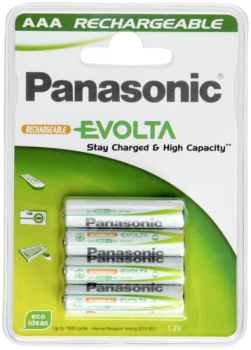 1x4 Panasonic Akku NiMH Micro AAA 750 mAh Rechargeable Evolta