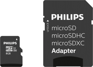 Philips MicroSDHC Card       8GB Class 10 UHS-I U1 incl. Adapter