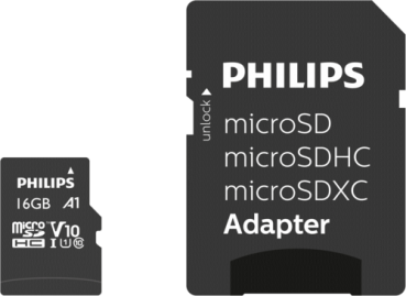 Philips MicroSDHC Card      16GB Class 10 UHS-I U1 incl. Adapter
