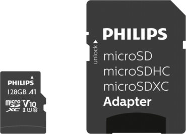 Philips MicroSDXC Card     128GB Class 10 UHS-I U1 incl. Adapter