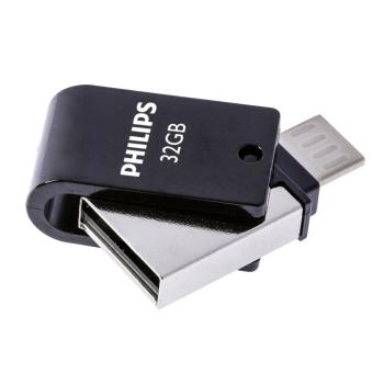 Philips 2 in 1 Black        32GB OTG microUSB + USB 2.0