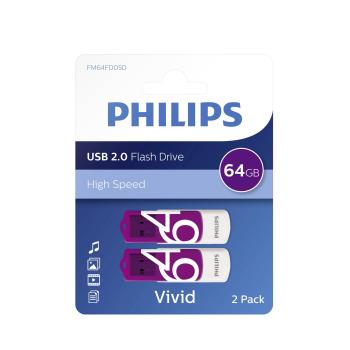 SB Philips USB 2.0          64GB Vivid Edition Purple 2-pack