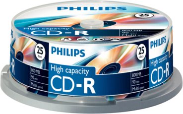 1x25 Philips CD-R 90Min 800MB 40x SP