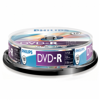 1x10 Philips DVD-R 4,7GB 16x SP