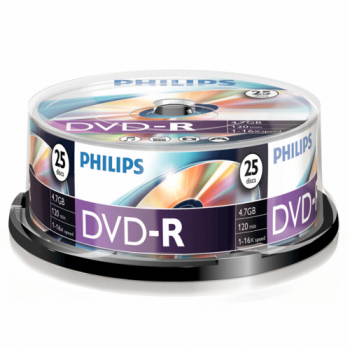 1x25 Philips DVD-R 4,7GB 16x SP