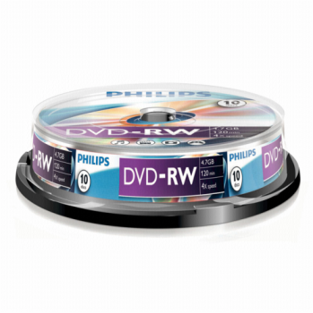 1x10 Philips DVD-RW 4,7GB 4x SP