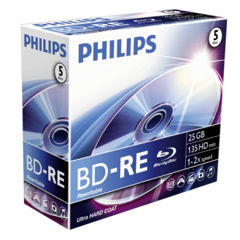 1x5 Philips Blu-Ray ReWritable 25GB 2x JC