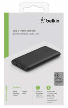 Belkin Power Bank 18W 10.000mAh Power Delivery, schw  BPB001btBK