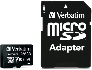 Verbatim microSDXC         256GB Class 10 UHS-I incl Adapter