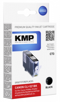KMP C73 Tintenpatrone schwarz kompatibel mit Canon CLI-521 BK