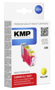 KMP C85 Tintenpatrone yellow kompatibel mit Canon CLI-526 Y