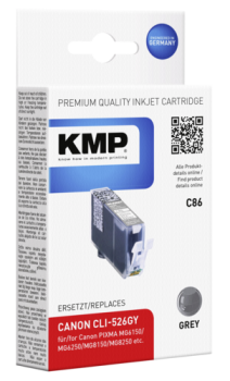 KMP C86 Tintenpatrone grau kompatibel mit Canon CLI-526 GY