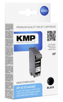KMP H7 Tintenpatrone schwarz kompatibel mit HP 51645 A