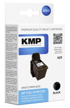 KMP H29 Tintenpatrone schwarz kompatibel mit HP C 9351 AE