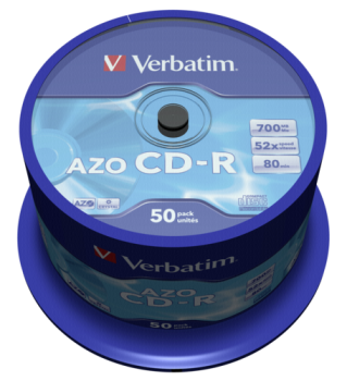 1x50 Verbatim Data Life Plus CD-R 80, 52x Speed, Spindel