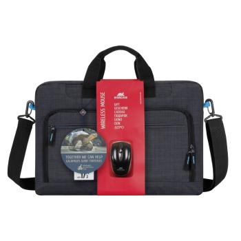 RIVACASE 8058 black Laptop Bag 17.3" +wireless mou