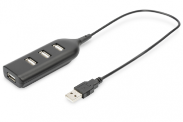 DIGITUS USB 2.0 Hub 4-Port 4 x USB A/F at Connected Cable