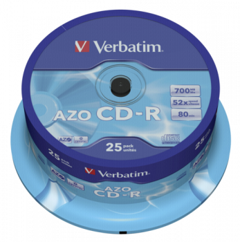1x25 Verbatim Data Life Plus CD-R 80, 52x Speed, Spindel