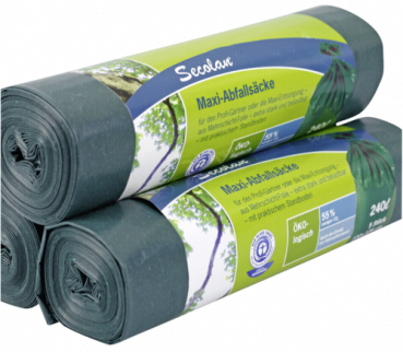 1x5 Secolan Maxi-Abfallsäcke 240 l grün/schwarz