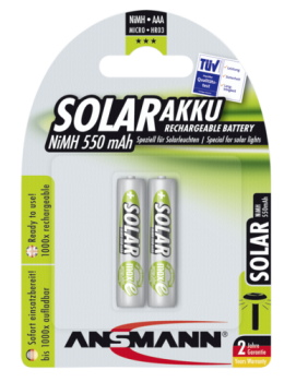 1x2 Ansmann maxE NiMH Akku Micro AAA 550 mAh SOLAR