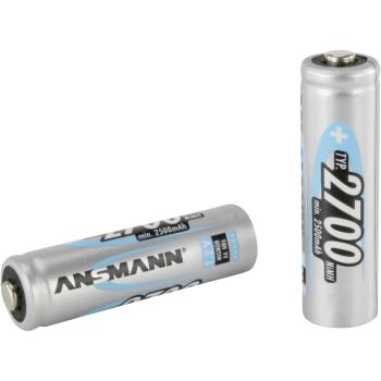 1x2 Ansmann Akku 2700 Mignon AA 2500 mAh