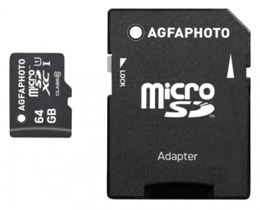 AgfaPhoto Mobile High Speed 64GB MicroSDXC Class 10 + Adapter