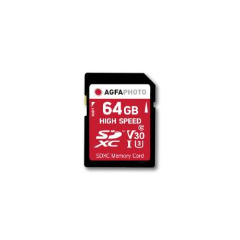 AgfaPhoto SDXC Karte        64GB High Speed Class 10 UHS I U1 V30