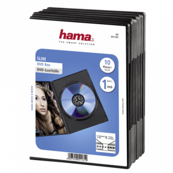 1x10 Hama DVD-Leerhülle Slim 50% Platzersparnis         51181