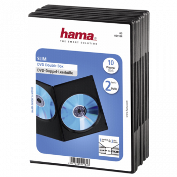 1x10 Hama DVD-Doppel-Leerhülle Slim  75% Platzsparnis     51184