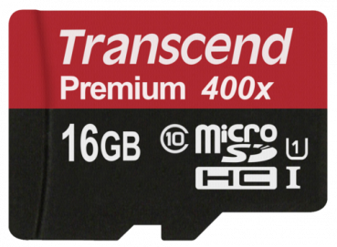 Transcend microSDHC         16GB Class 10 UHS-I 400x + SD Adapter