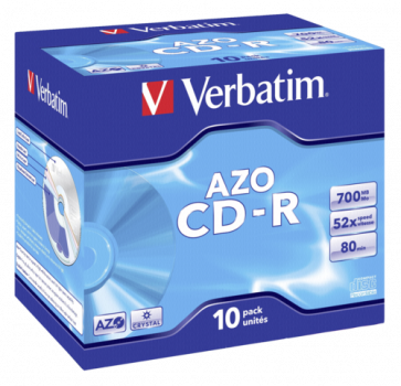 1x10 Verbatim Data Life plus CD-R 80 / 700MB, 52x Speed JC