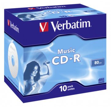 1x10 Verbatim CD-R 80 / 700MB Audio Color "Live it" Jewel Case