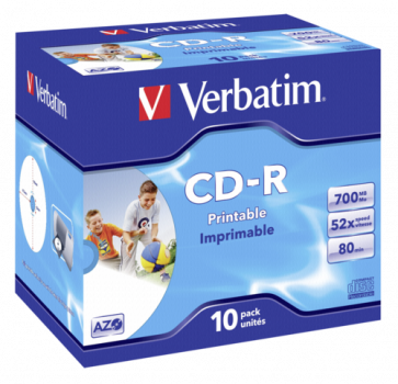 1x10 Verbatim Data Life Plus JC CD-R 80 / 700MB, 52x, printable