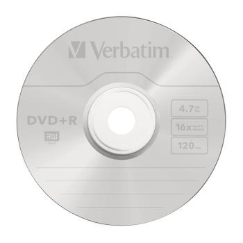 1x25 Verbatim DVD+R 4,7GB 16x Speed, matt silver