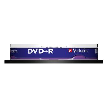 1x10 Verbatim DVD+R 4,7GB 16x Speed, matt silver Cakebox