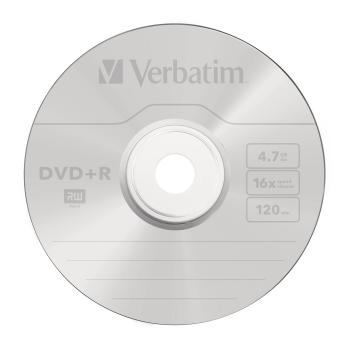 1x10 Verbatim DVD+R 4,7GB 16x Speed, matt silver Cakebox