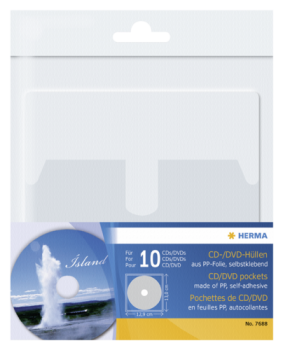 Herma CD/DVD-Hüllen selbstkl. f.1 CD/DVD 10 Stck. trans.  7688