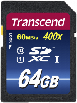 Transcend SDXC              64GB Class 10 UHS-I 400x Premium