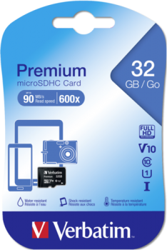 Verbatim microSDHC          32GB Class 10 UHS-I
