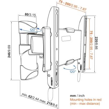 Vogels Base 25 S TURN TV Wandhalter            200x200