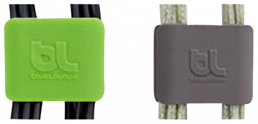 Bluelounge CableClip Small, Dark Grey & Green