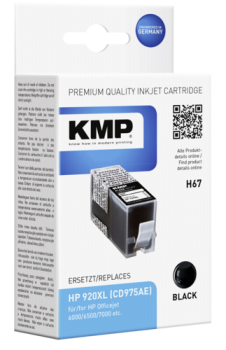KMP H67 Tintenpatrone schwarz komp. m HP CD 975 AE Nr. 920 XL