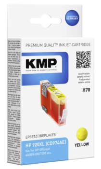 KMP H70 Tintenpatrone yellow komp. m. HP CD 974 AE Nr. 920 XL