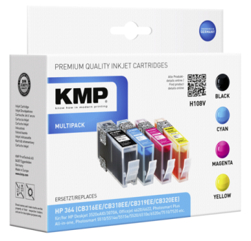 KMP H108V Multipack BK/C/M/Y kompatibel mit HP No. 364