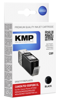 KMP C89 Tintenpatrone schwarz kompatibel mit Canon PGI-550PGBK