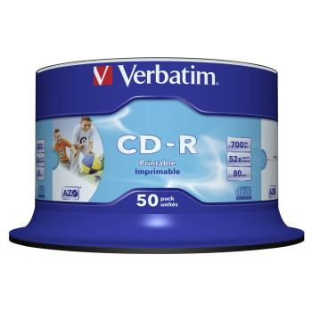 1x50 Verbatim CD-R 80 / 700MB 52x Speed wide printable generic